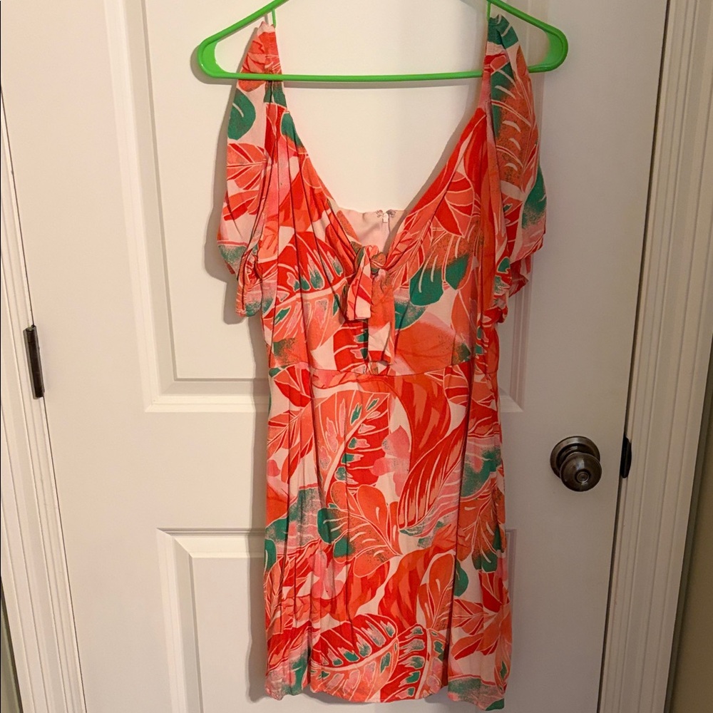 Gianni Bini Vibrant Floral Dress - Red and Green